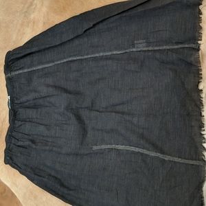 Size 4  cotton dark grey skirt cashmere trim